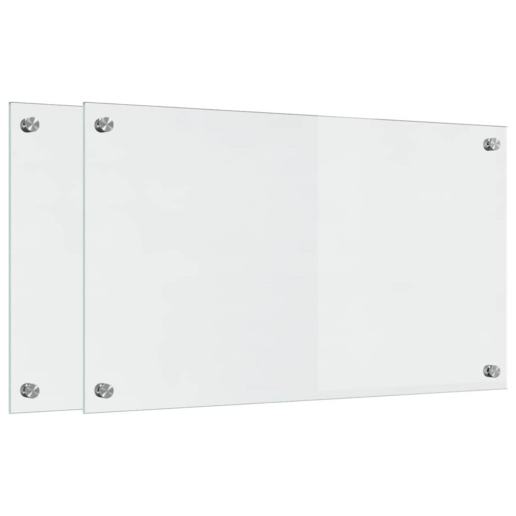 VidaXL Küchenrückwand 2 Stk. Transparent 70 x 40 cm Hartglas