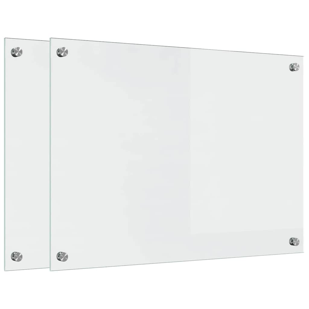 VidaXL Küchenrückwand 2 Stk. Transparent 70 x 50 cm Hartglas
