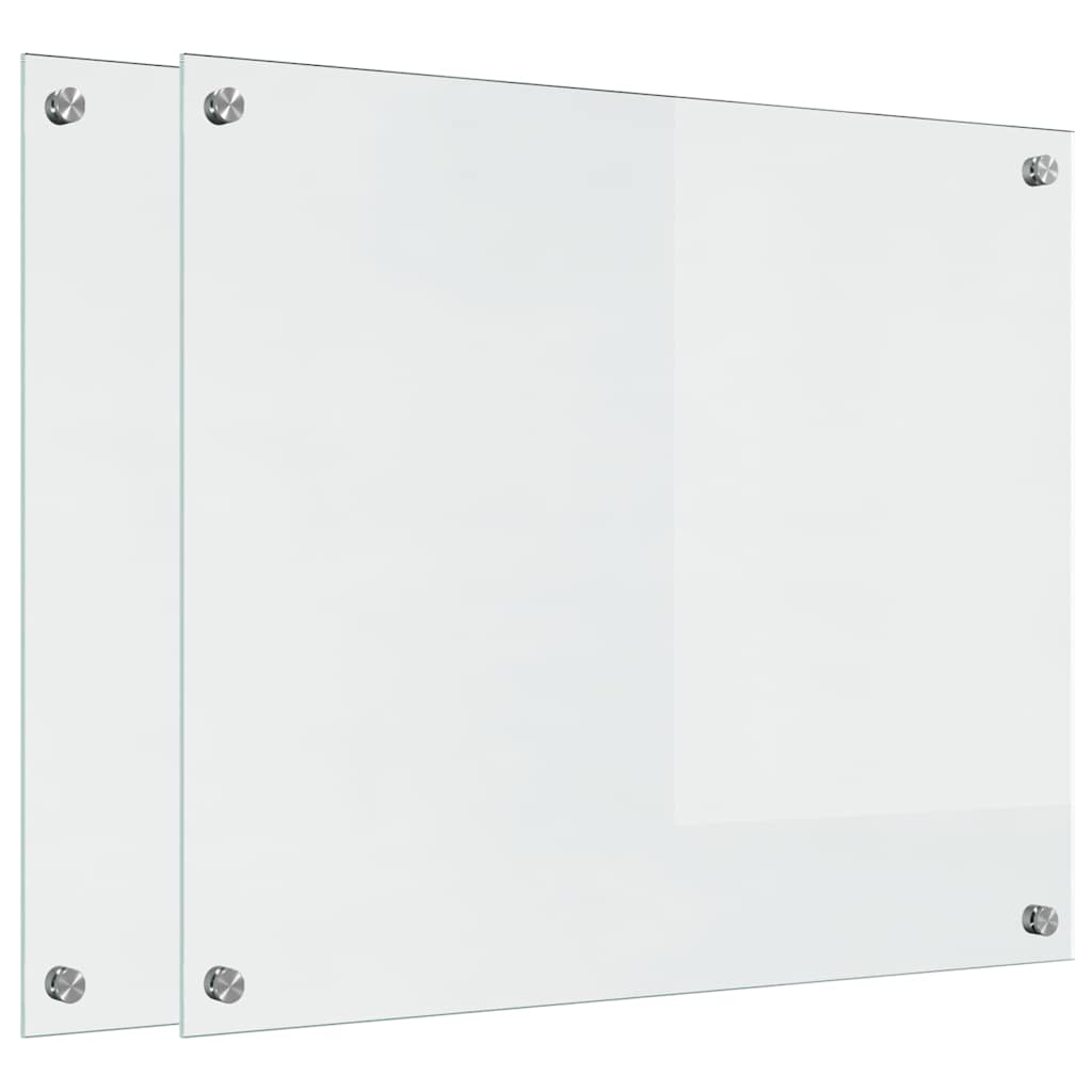 Vidaxxl Küchenrückwand 2 Stück transparent 70 x 60 cm Hartglas