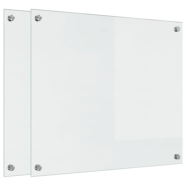 Vidaxxl Küchenrückwand 2 Stück transparent 70 x 60 cm Hartglas