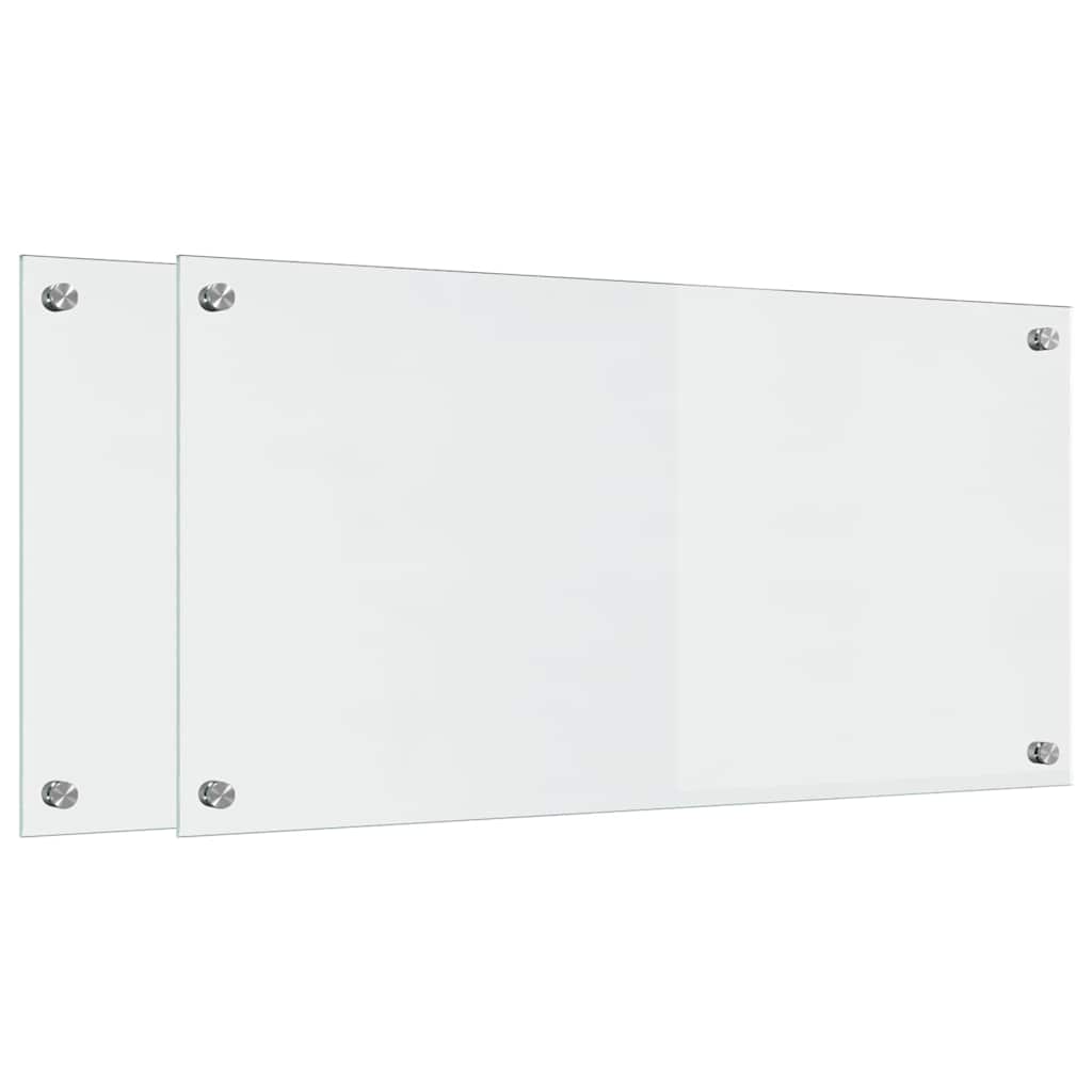 VidaXL Küchenrückwand 2 Stk. Transparent 80 x 40 cm Hartglas