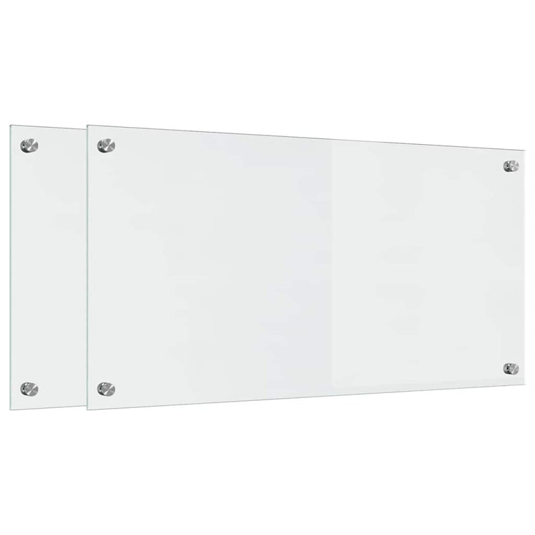 VidaXL Küchenrückwand 2 Stk. Transparent 80 x 40 cm Hartglas