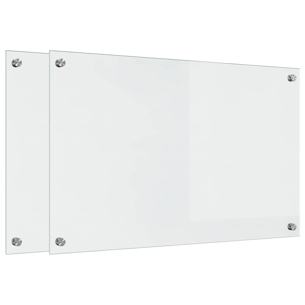 VidaXL Küchenrückwand 2 Stk. Transparent 80 x 50 cm Hartglas