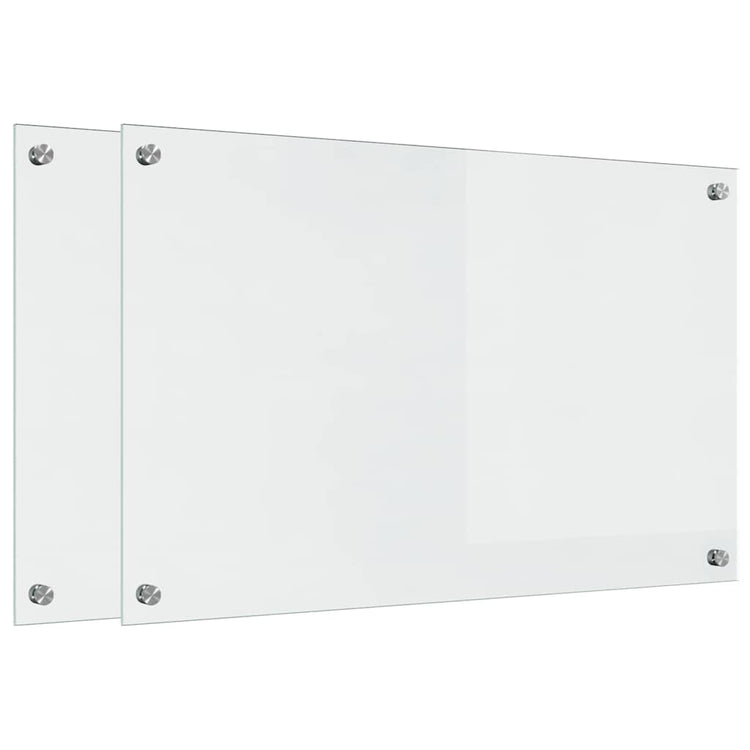 VidaXL Küchenrückwand 2 Stk. Transparent 80 x 50 cm Hartglas