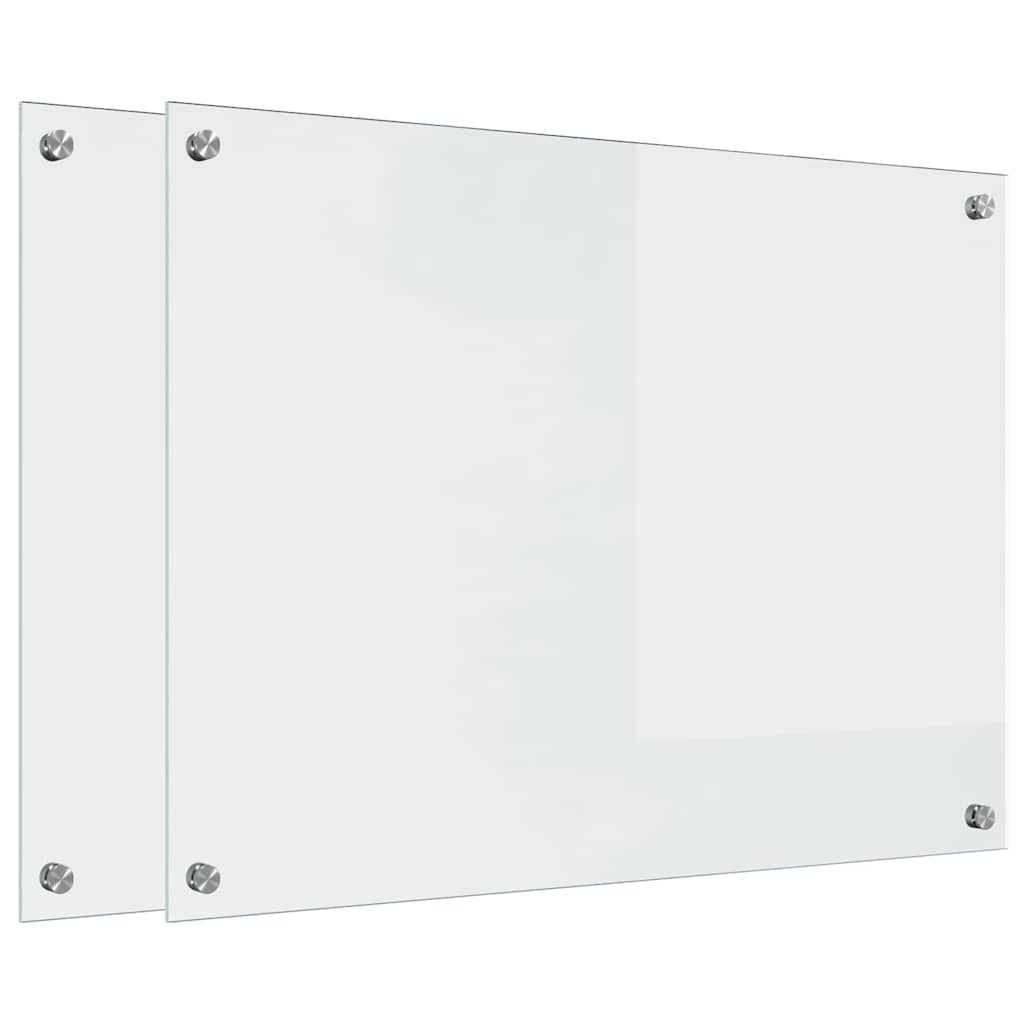 VidaXL Küchenrückwand 2 Stk. Transparent 80 x 60 cm Hartglas