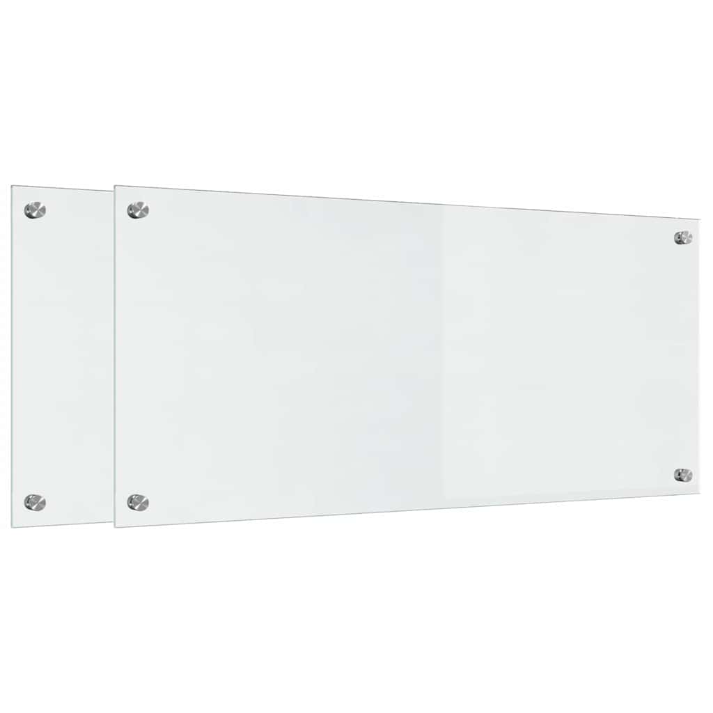 VidaXL Küchenrückwand 2 Stk. Transparent 90 x 40 cm Hartglas