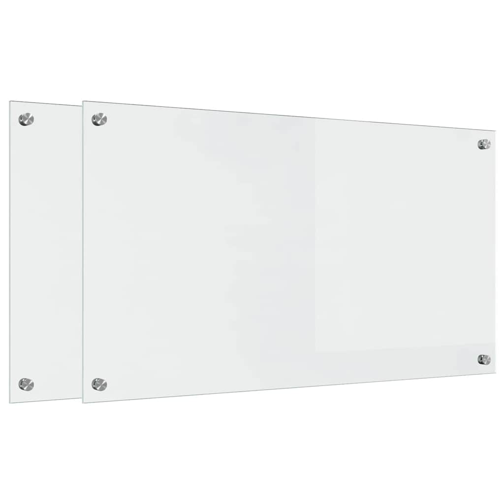 VidaXL Küchenrückwand 2 Stk. Transparent 90 x 50 cm Hartglas