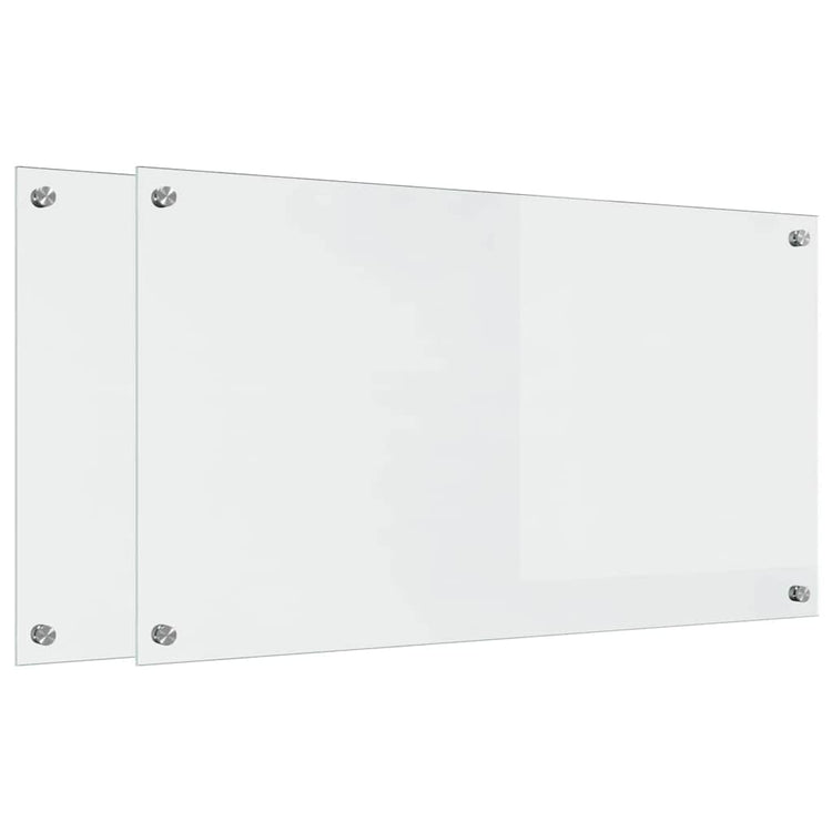 VidaXL Küchenrückwand 2 Stk. Transparent 90 x 50 cm Hartglas