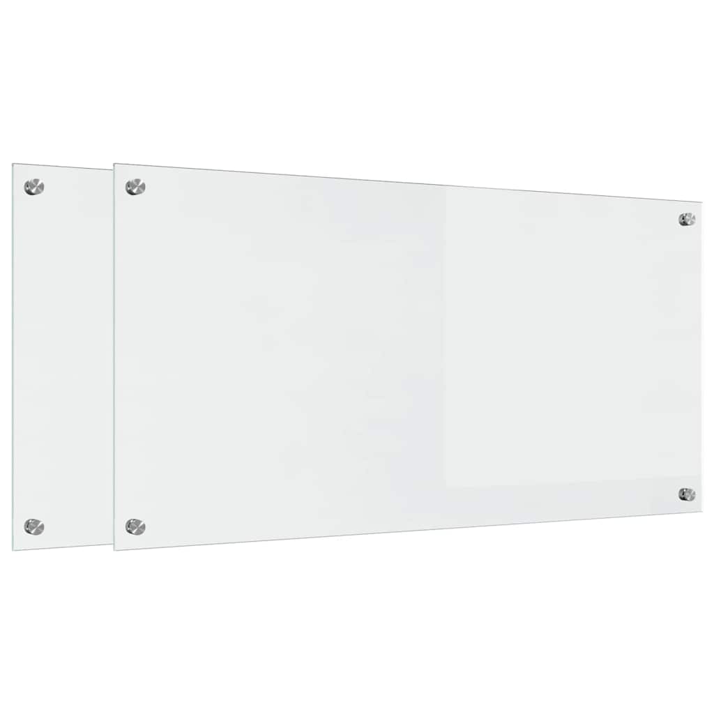 VidaXL Küchenrückwand 2 Stk. Transparent 100 x 50 cm Hartglas