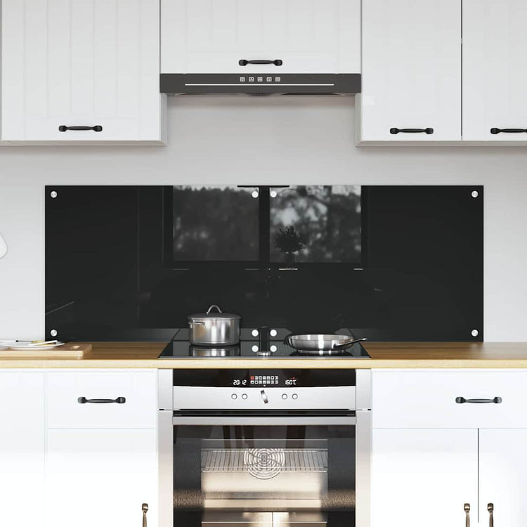VidaXL Küchenrückwand 2 Stk. Schwarz 70 x 50 cm Hartglas