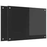 VidaXL Küchenrückwand 2 Stk. Schwarz 70 x 50 cm Hartglas - afbeelding 2