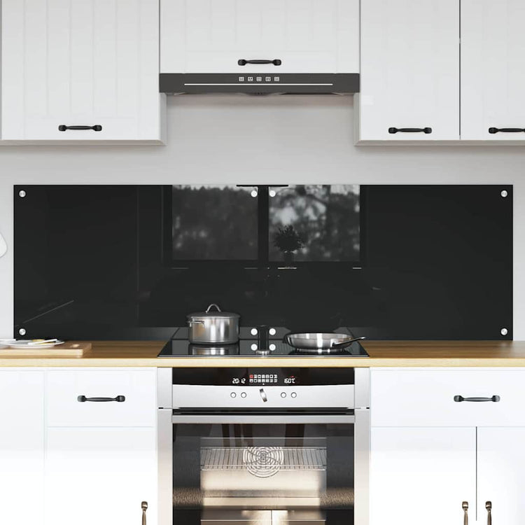 Vidaxxl Küchenrückwand 2 Stk. Schwarz 80 x 50 cm Hartglas