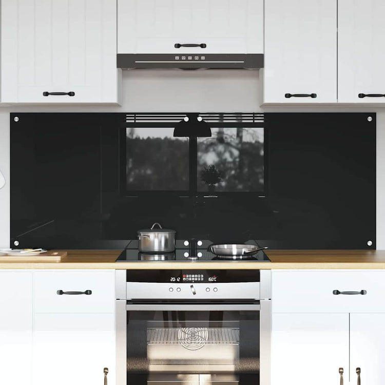 VidaXL Küchenrückwand 2 Stk. Schwarz 80 x 60 cm Hartglas