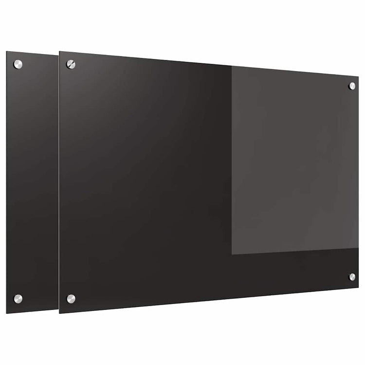 VidaXL kitchen back wall 2 pcs black 90 x 60 cm tempered glass
