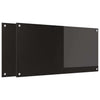 Vidaxxl Küchenrückwand 2 Stk. Schwarz 100 x 50 cm Hartglas