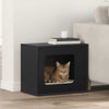 Vidaxxl Katzenhaus schwarz 51 x 30 x 42,5 cm aus Holz gefertigt