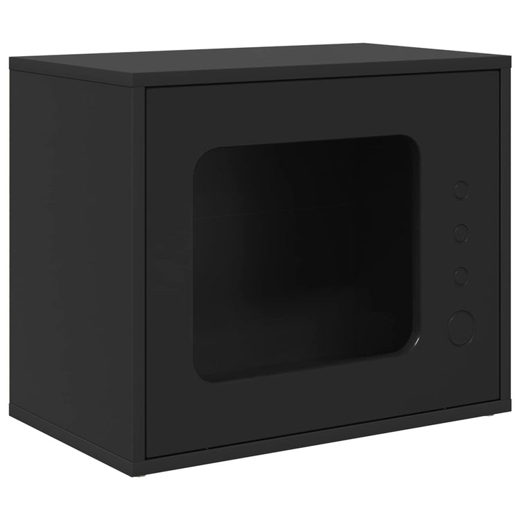 Vidaxxl Katzenhaus schwarz 51 x 30 x 42,5 cm aus Holz gefertigt