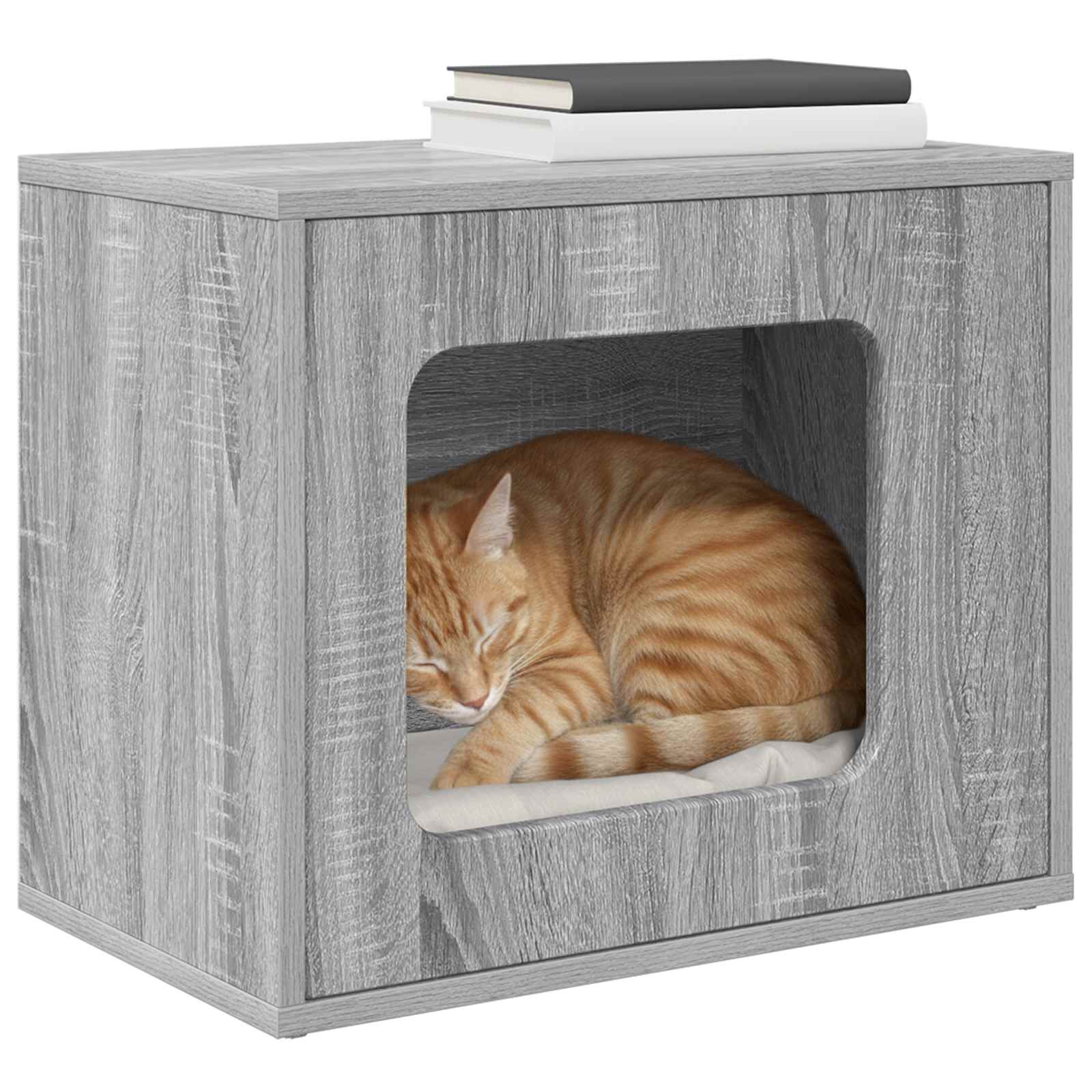 Vidaxl Katzenhaus Sonoma grau 51 x 30 x 42,5 cm aus Holz gefertigt