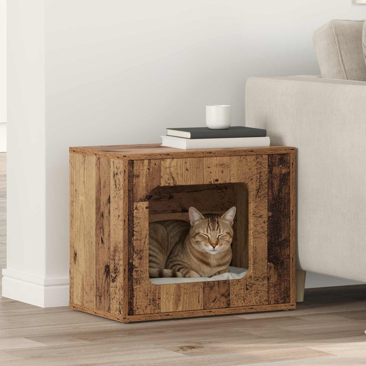 Vidaxxl Katzenhaus Altholz 51 x 30 x 42,5 cm verarbeitetes Holz