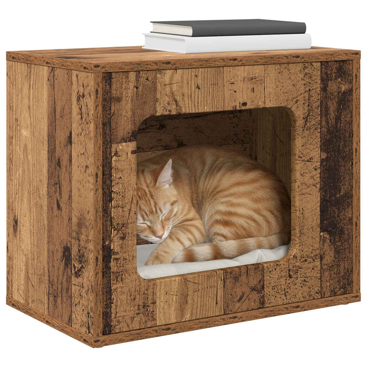 Vidaxxl Katzenhaus Altholz 51 x 30 x 42,5 cm verarbeitetes Holz