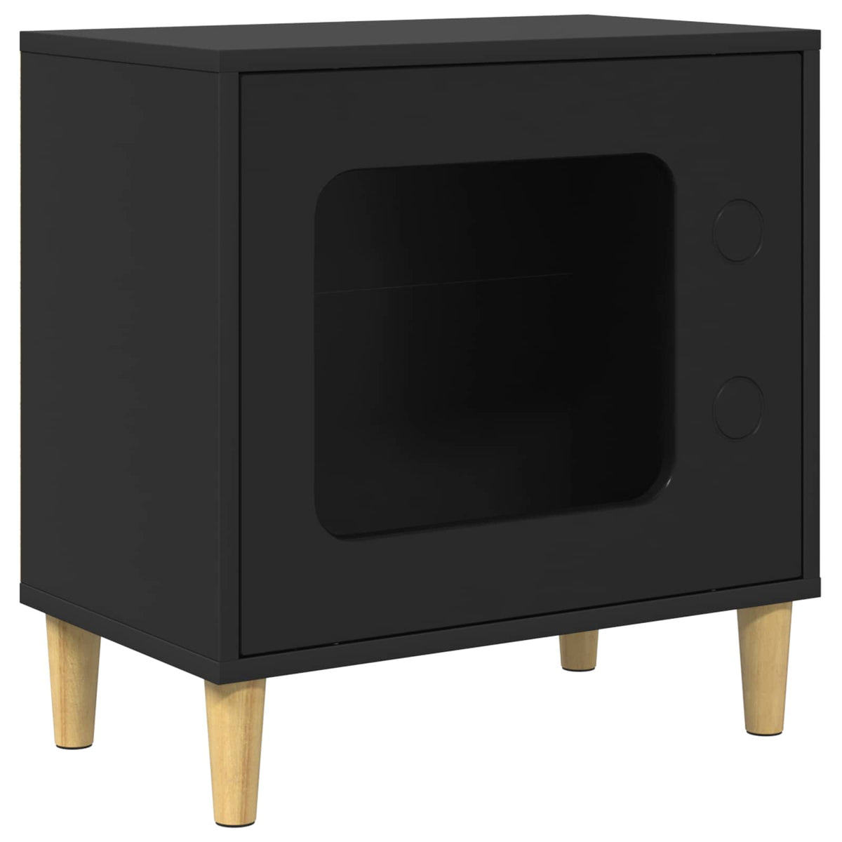 Vidaxxl Katzenhaus schwarz 51 x 30 x 52 cm aus Holz gefertigt