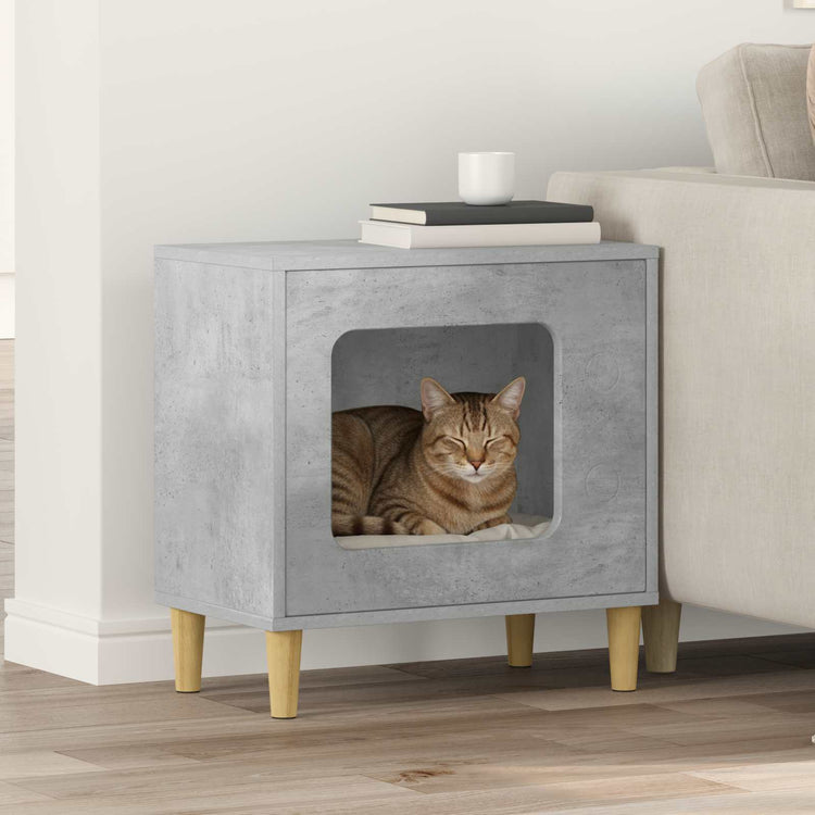 Vidaxx Katzenhaus Beton 51 x 30 x 52 cm verarbeitetes Holz