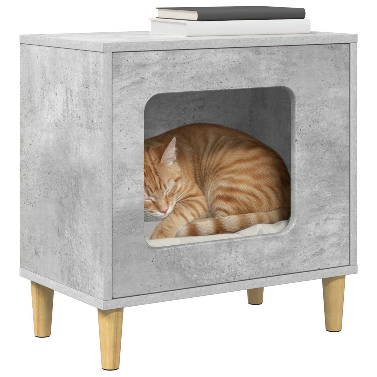 Vidaxx Katzenhaus Beton 51 x 30 x 52 cm verarbeitetes Holz