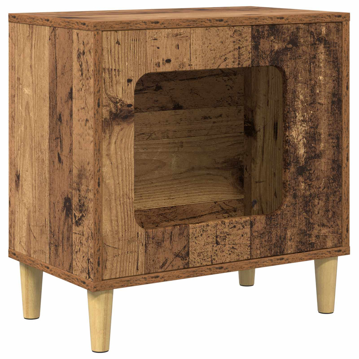Vidaxxl Katzenhaus Altholz 51 x 30 x 52 cm verarbeitetes Holz