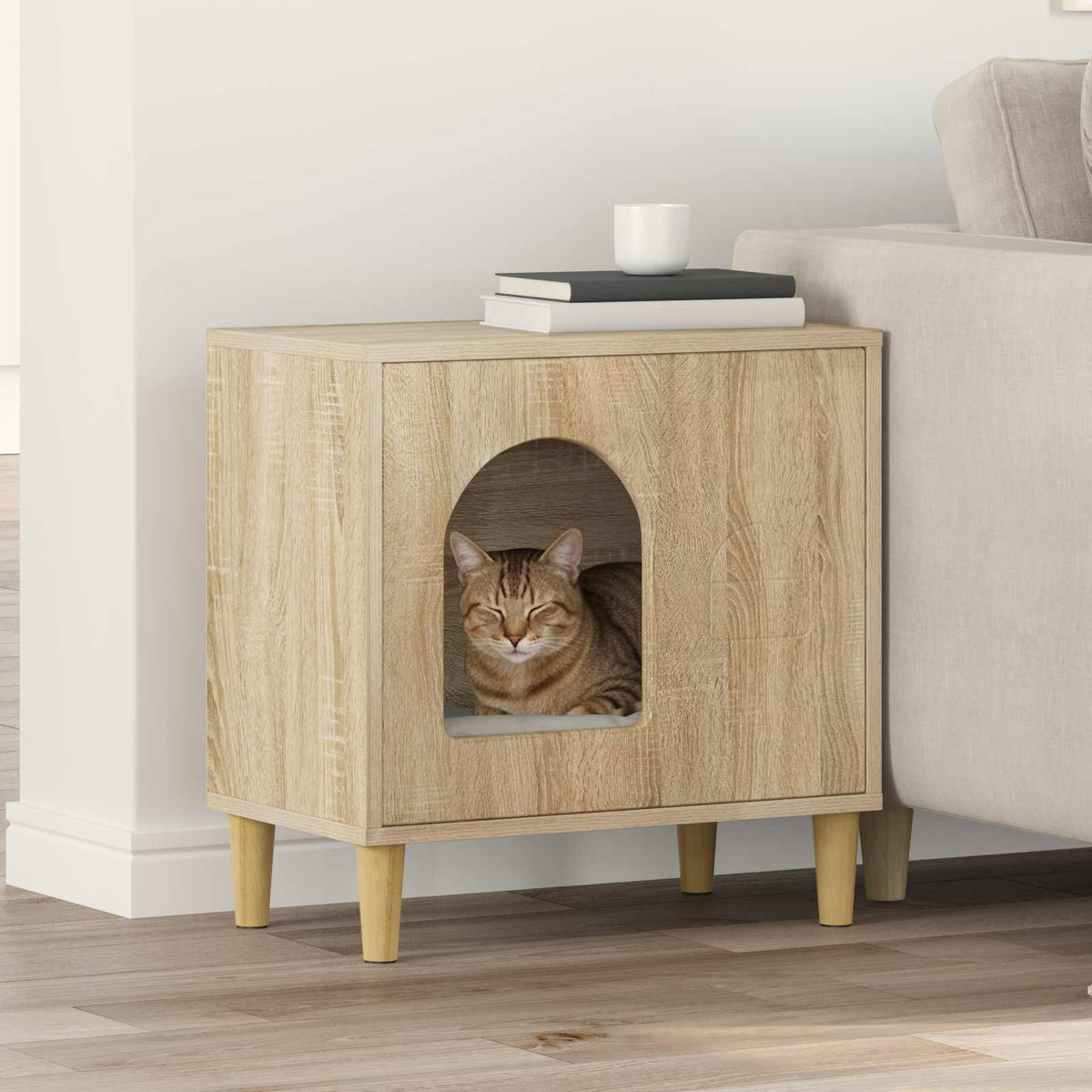 Vidaxl Katzenhaus Sonoma 51 x 30 x 52 cm aus handgefertigtem Holz