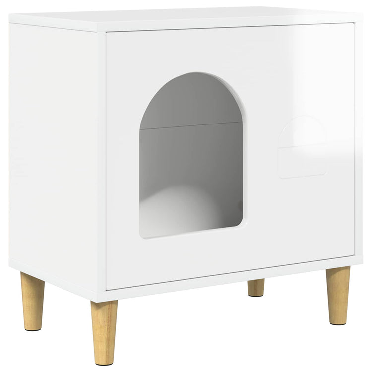 Vidaxxl Katzenhaus glänzend weiß 51 x 30 x 52 cm fertiges Holz