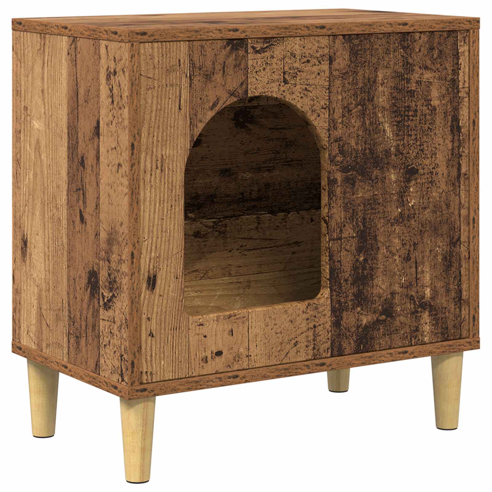 Vidaxxl Katzenhaus Altholz 51 x 30 x 52 cm verarbeitetes Holz