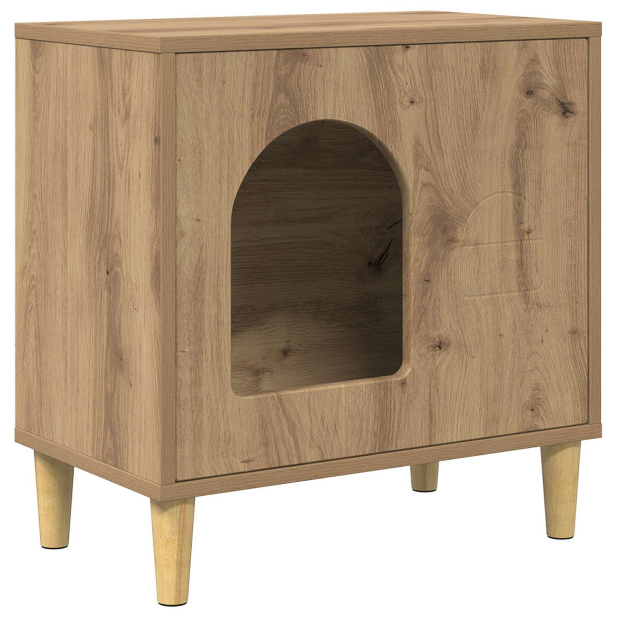 Vidaxxl Katzenhaus, handgefertigte Eiche, 51 x 30 x 52 cm, Holzwerkstoff
