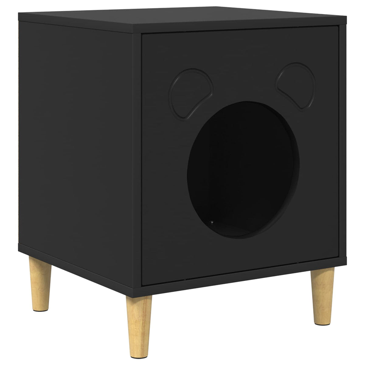 Vidaxxl Katzenhaus schwarz 42,5 x 40 x 53 cm aus Holz gefertigt