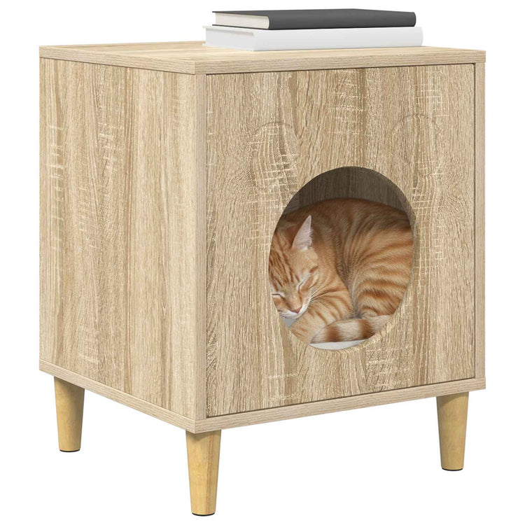 Vidaxl Katzenhaus Sonoma 42,5 x 40 x 53 cm aus handgefertigtem Holz