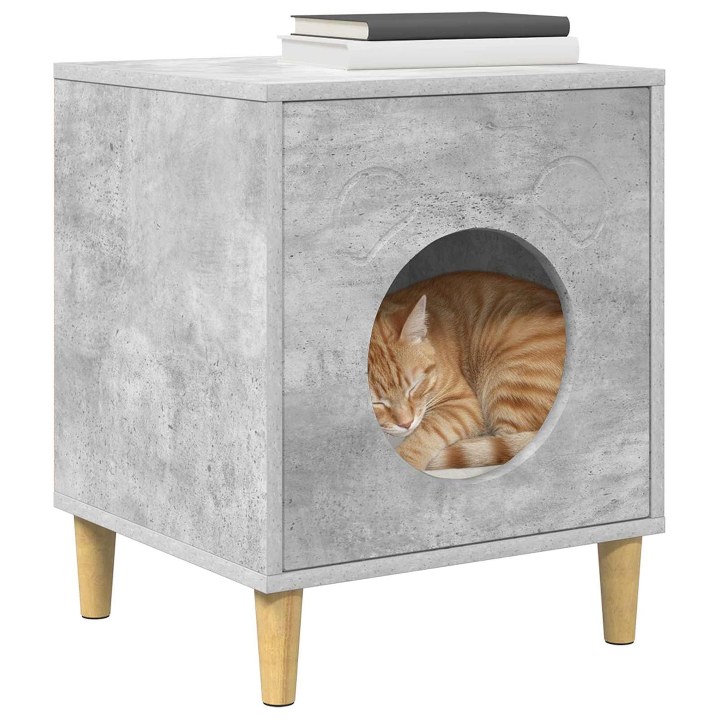 Vidaxx Katzenhaus Beton 42,5 x 40 x 53 cm verarbeitetes Holz