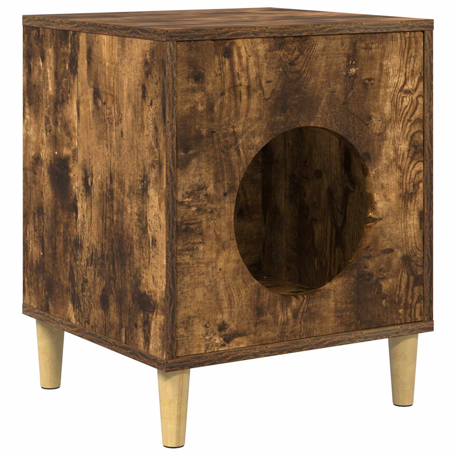 Vidaxxl Katzenhaus Räuchereiche 42,5 x 40 x 53 cm verarbeitetes Holz