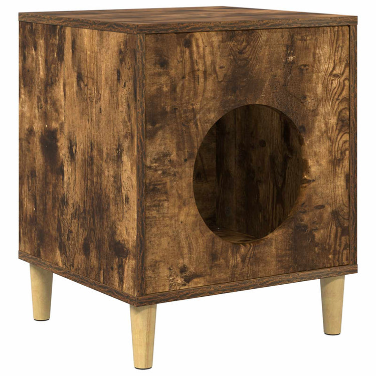 Vidaxxl Katzenhaus Räuchereiche 42,5 x 40 x 53 cm verarbeitetes Holz