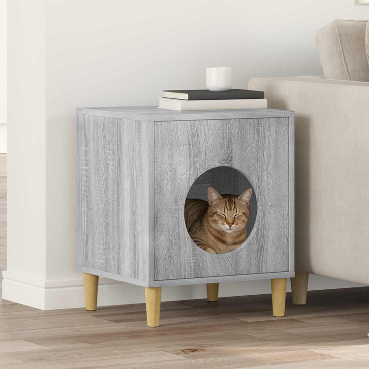 Vidaxl Katzenhaus Sonoma grau 42,5 x 40 x 53 cm Holzwerkstoff