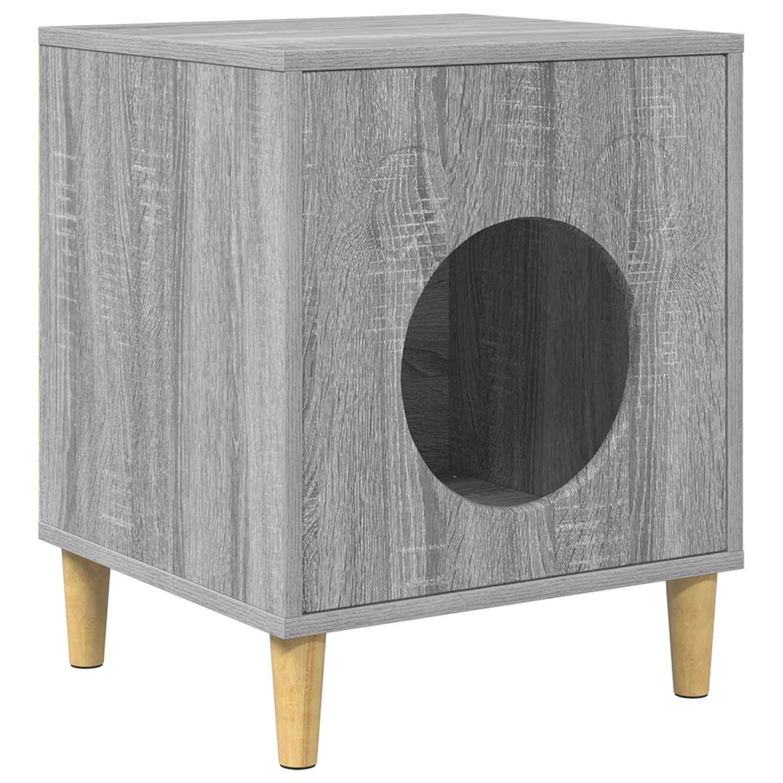 Vidaxl Katzenhaus Sonoma grau 42,5 x 40 x 53 cm Holzwerkstoff
