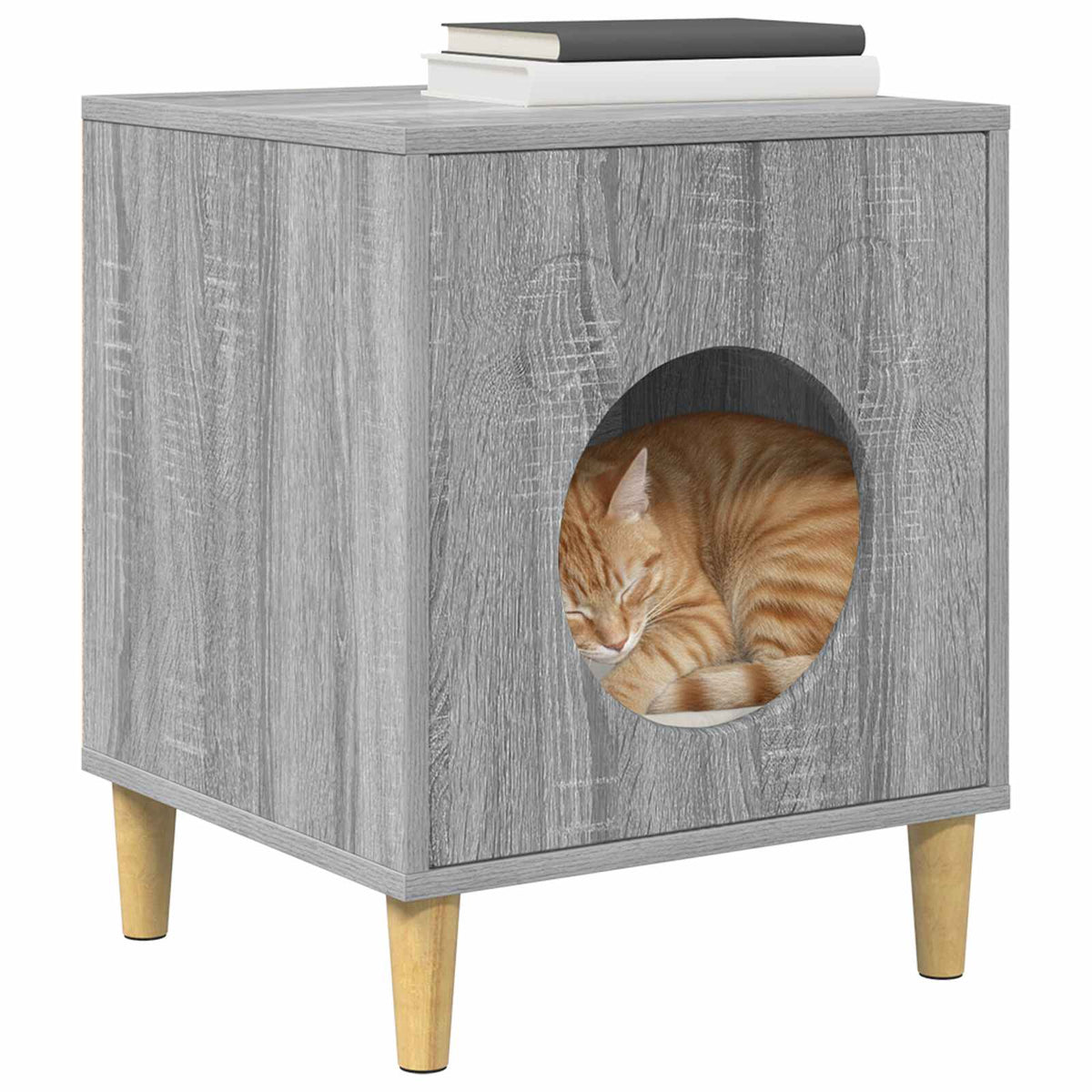 Vidaxl Katzenhaus Sonoma grau 42,5 x 40 x 53 cm Holzwerkstoff