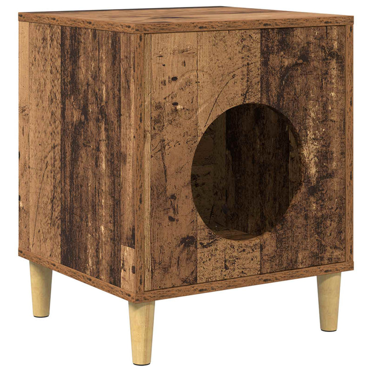 Vidaxxl Katzenhaus Altholz 42,5 x 40 x 53 cm verarbeitetes Holz