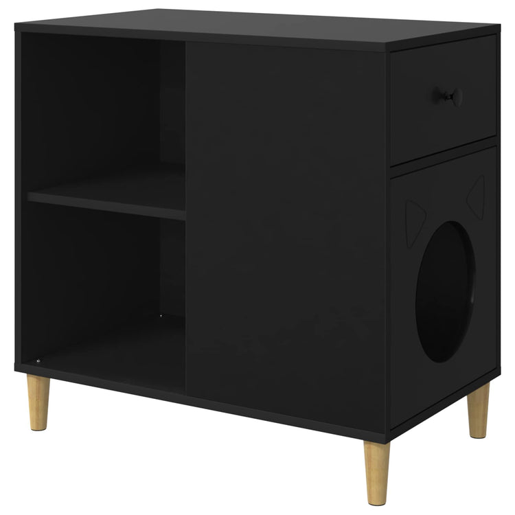 Vidaxx Katzenhaus schwarz 72 x 42,5 x 70 cm aus Holz gefertigt