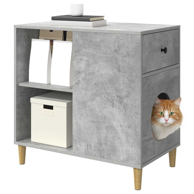 Vidaxx Katzenhaus Beton 72 x 42,5 x 70 cm verarbeitetes Holz
