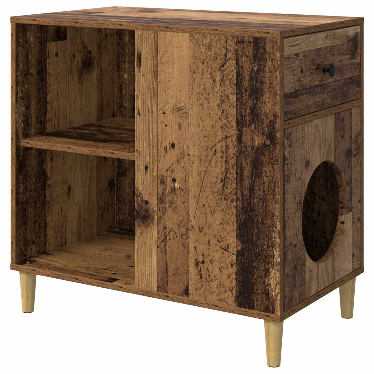 Vidaxxl Katzenhaus Altholz 72 x 42,5 x 70 cm verarbeitetes Holz