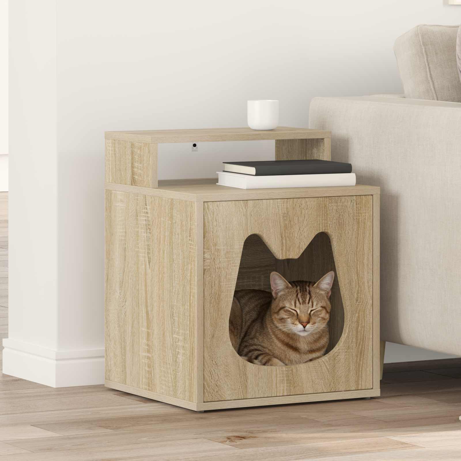 Vidaxl Katzenhaus Sonoma 42,5 x 40 x 53,5 cm aus handgefertigtem Holz