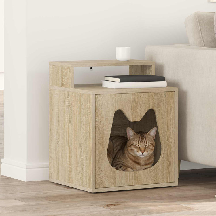 Vidaxl Katzenhaus Sonoma 42,5 x 40 x 53,5 cm aus handgefertigtem Holz