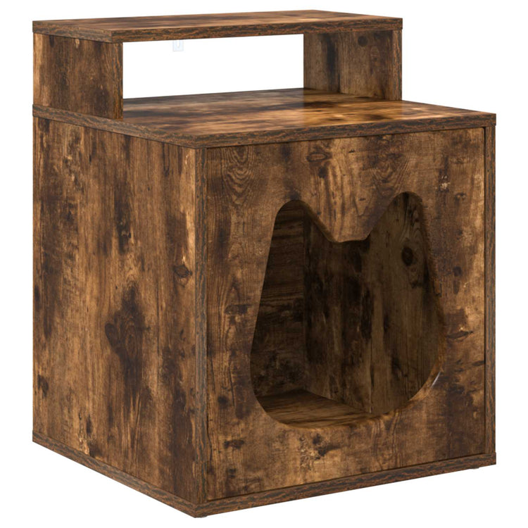Vidaxxl Katzenhaus Räuchereiche 42,5 x 40 x 53,5 cm verarbeitetes Holz