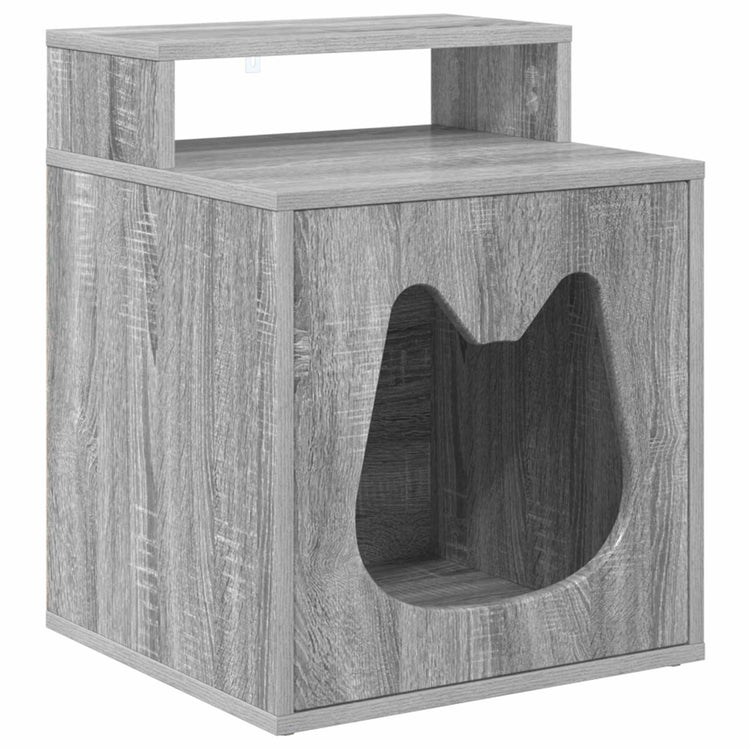 Vidaxl Katzenhaus Sonoma grau 42,5 x 40 x 53,5 cm aus handgefertigtem Holz