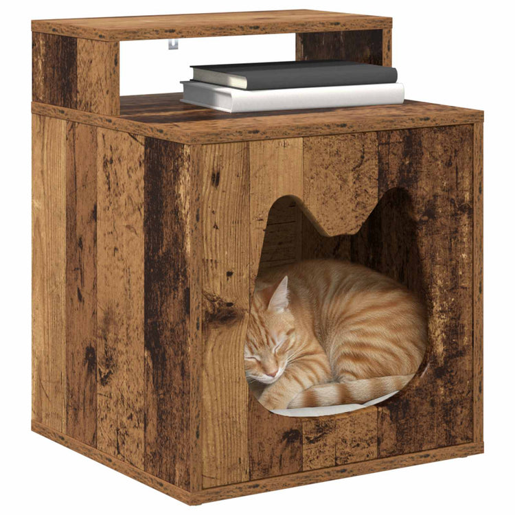 Vidaxxl Katzenhaus Altholz 42,5 x 40 x 53,5 cm verarbeitetes Holz