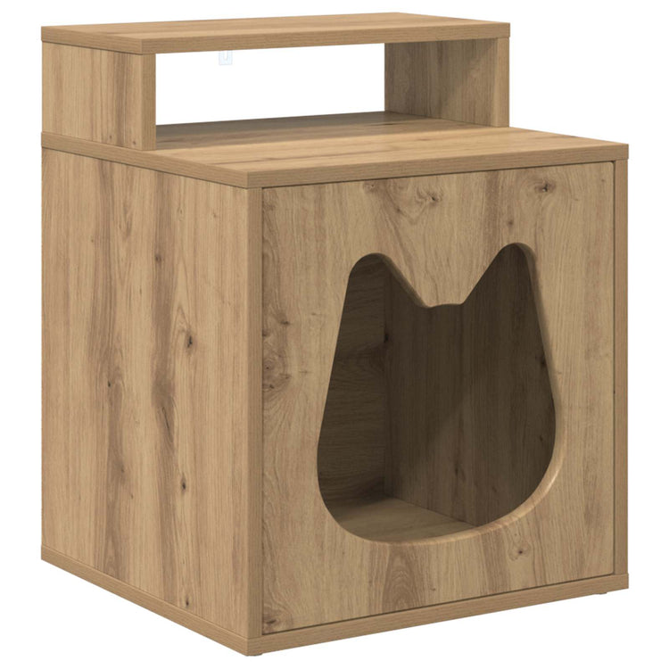 Vidaxxl Katzenhaus, handgefertigte Eiche, 42,5 x 40 x 53,5 cm, Holzwerkstoff